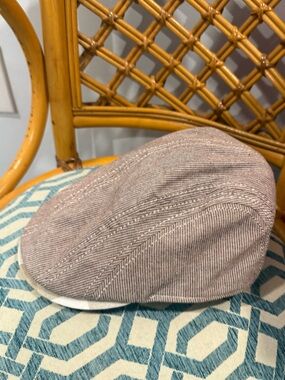 London Fog Classic Men's Driving Cap in Light Brown 💯 Cotton